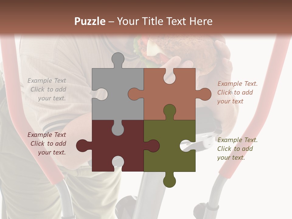 A Man Is Eating A Sandwich On A Treadmill PowerPoint Template