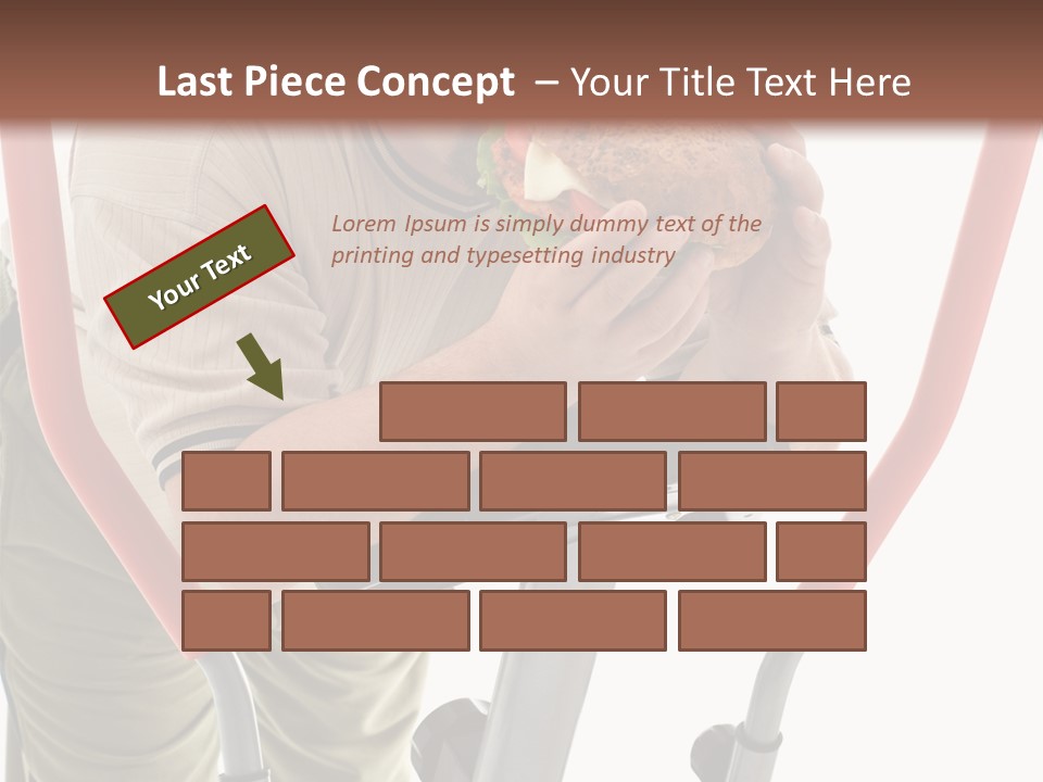 A Man Is Eating A Sandwich On A Treadmill PowerPoint Template