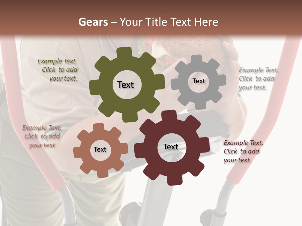 A Man Is Eating A Sandwich On A Treadmill PowerPoint Template