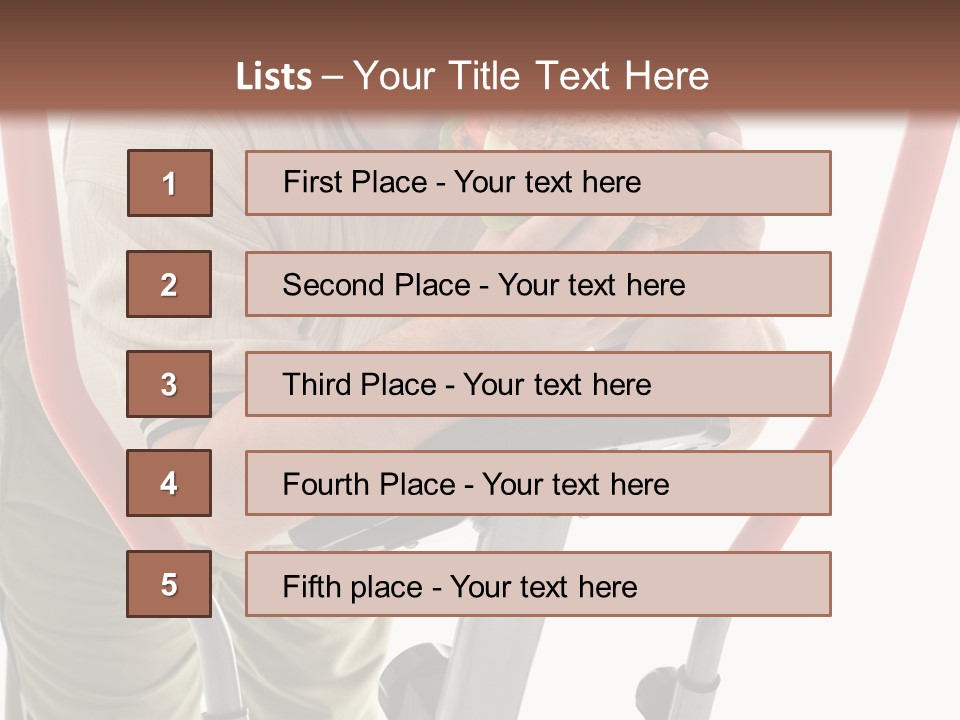 A Man Is Eating A Sandwich On A Treadmill PowerPoint Template