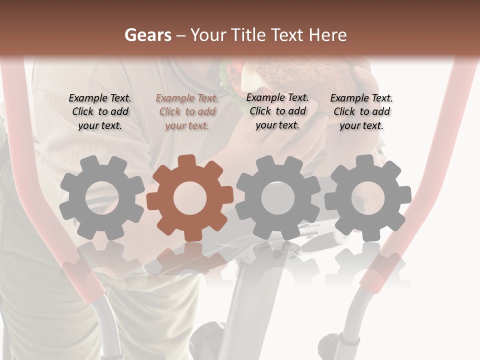 A Man Is Eating A Sandwich On A Treadmill PowerPoint Template
