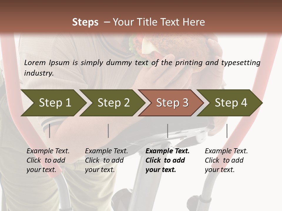 A Man Is Eating A Sandwich On A Treadmill PowerPoint Template