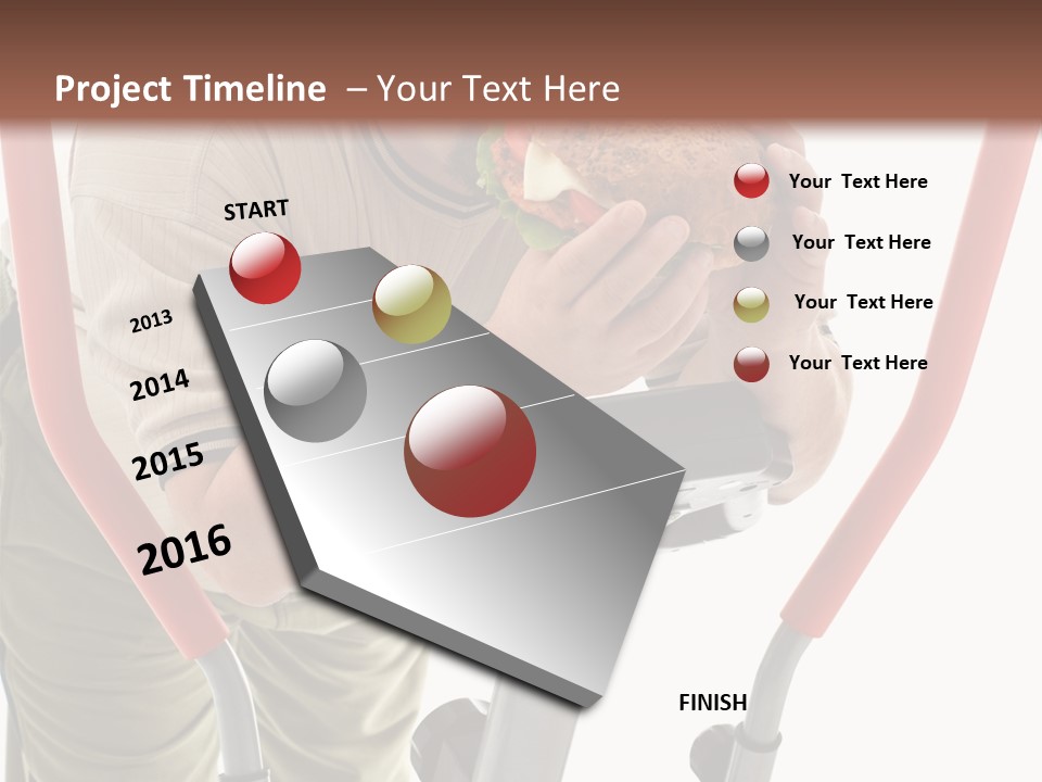 A Man Is Eating A Sandwich On A Treadmill PowerPoint Template