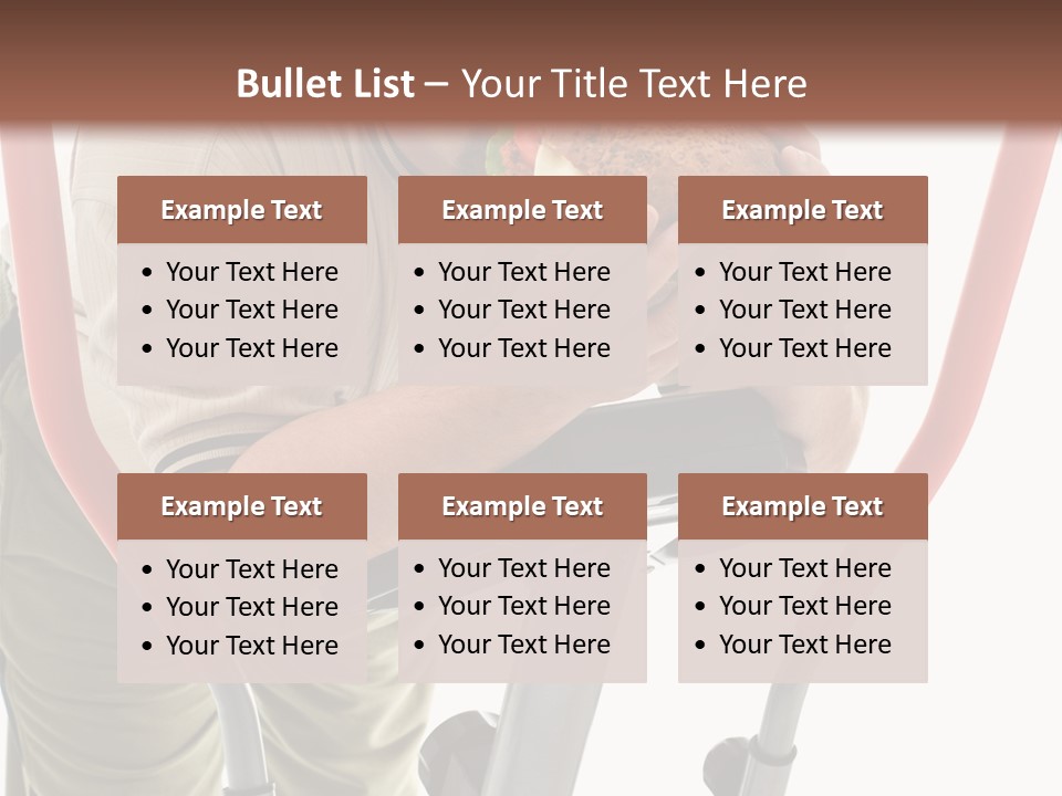 A Man Is Eating A Sandwich On A Treadmill PowerPoint Template