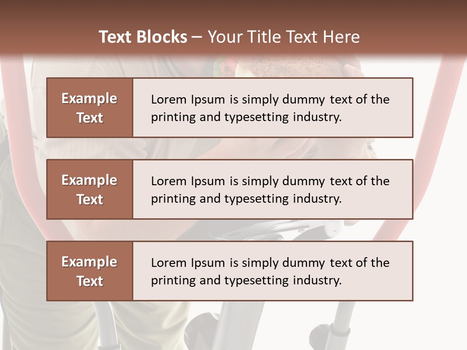 A Man Is Eating A Sandwich On A Treadmill PowerPoint Template