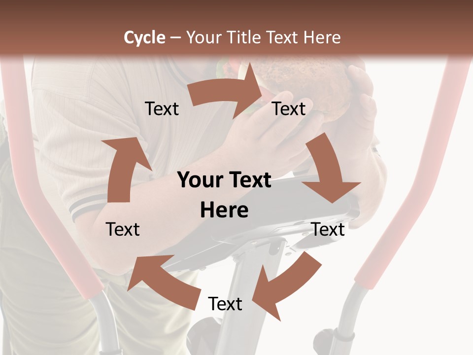 A Man Is Eating A Sandwich On A Treadmill PowerPoint Template