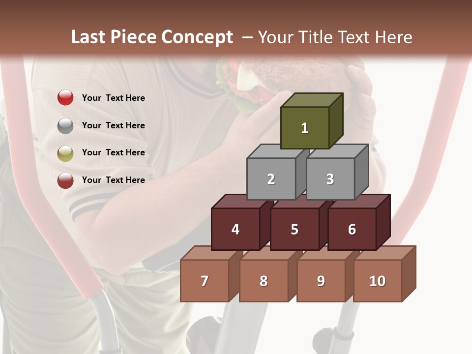 A Man Is Eating A Sandwich On A Treadmill PowerPoint Template