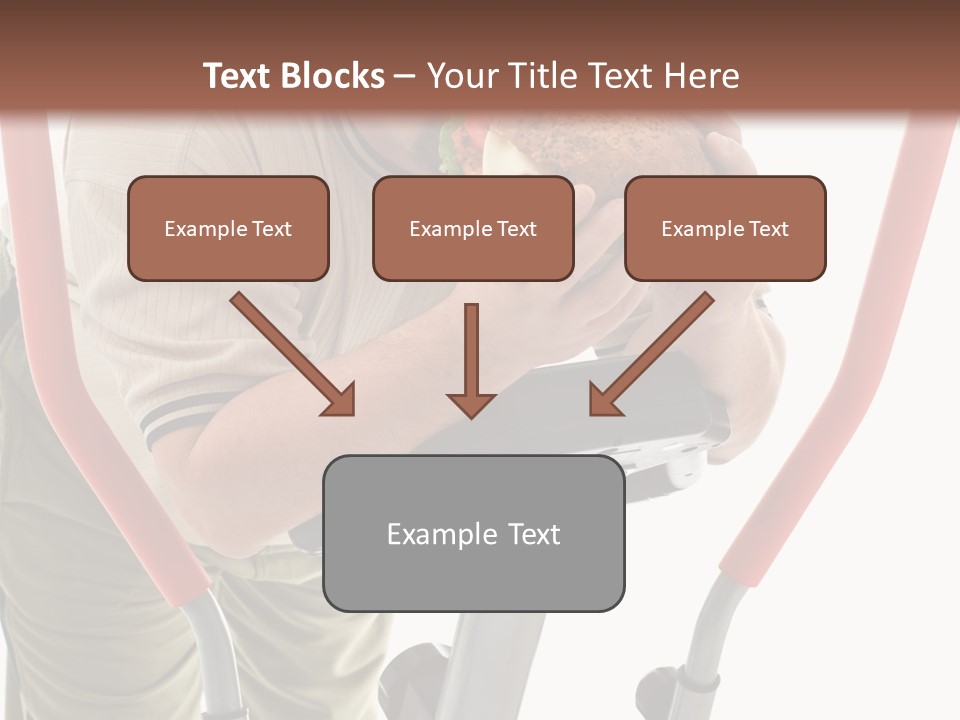 A Man Is Eating A Sandwich On A Treadmill PowerPoint Template