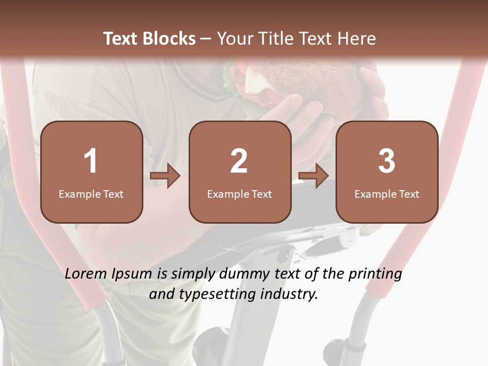 A Man Is Eating A Sandwich On A Treadmill PowerPoint Template