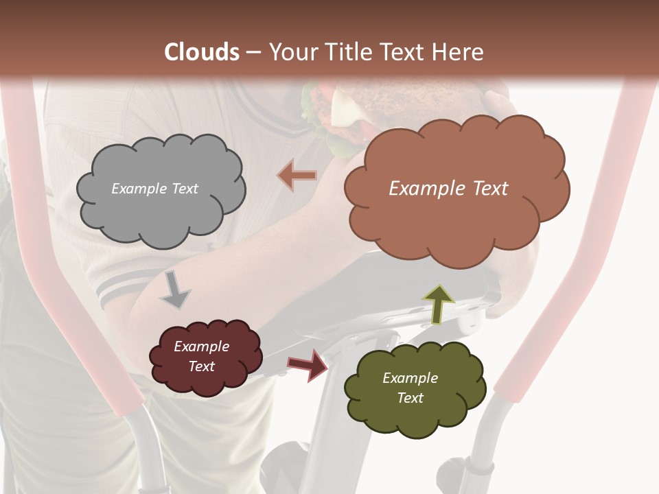 A Man Is Eating A Sandwich On A Treadmill PowerPoint Template