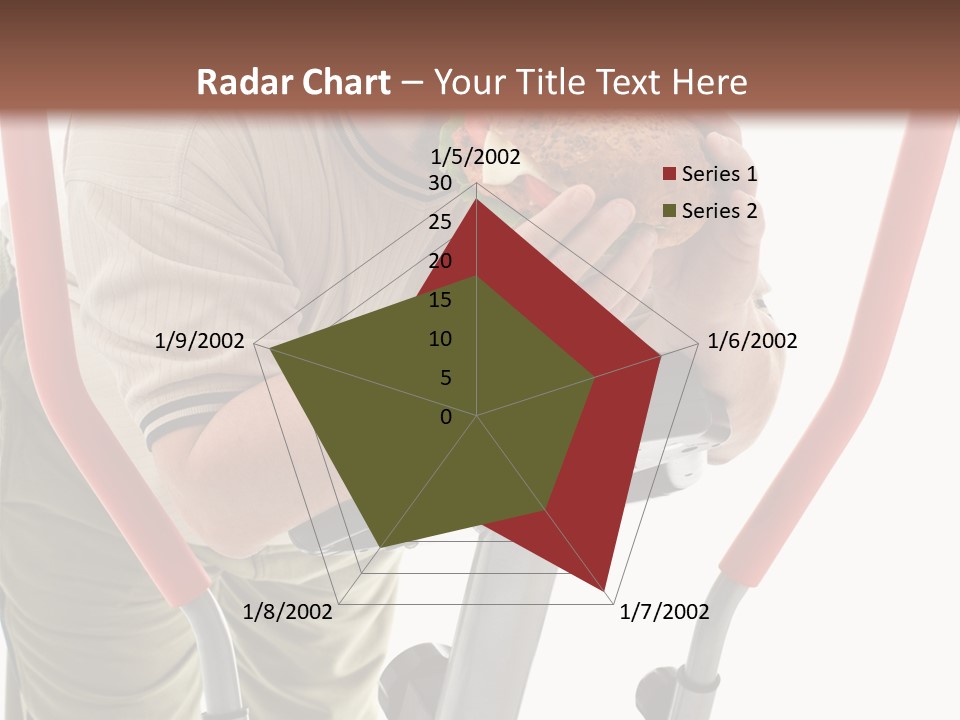 A Man Is Eating A Sandwich On A Treadmill PowerPoint Template