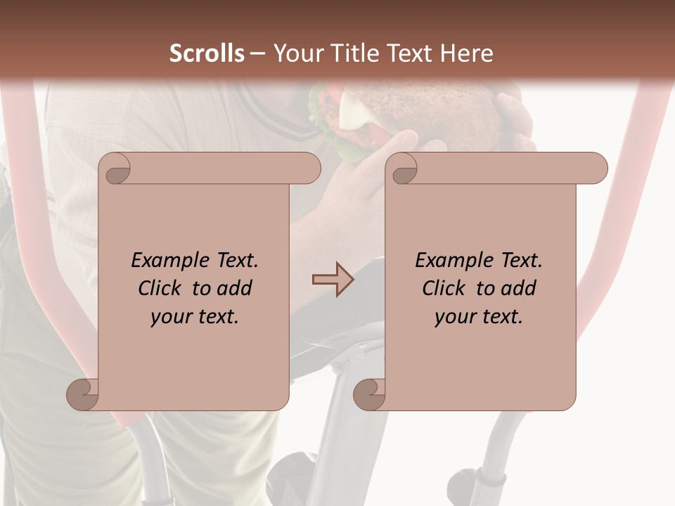 A Man Is Eating A Sandwich On A Treadmill PowerPoint Template