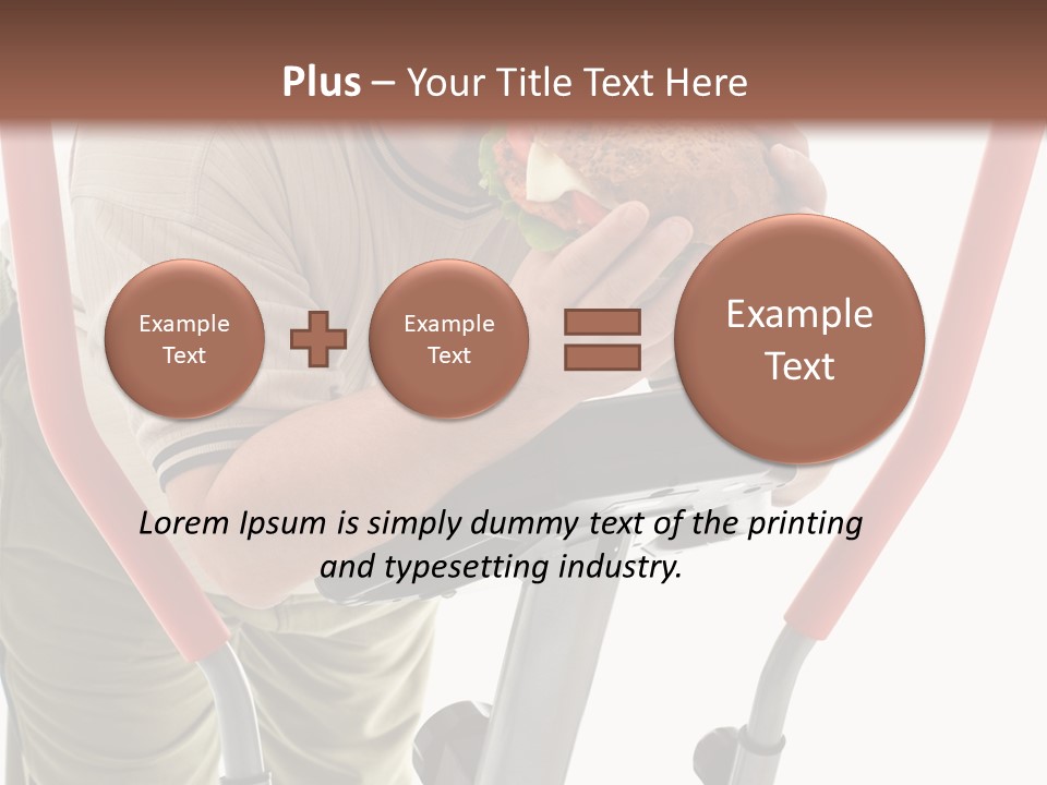 A Man Is Eating A Sandwich On A Treadmill PowerPoint Template