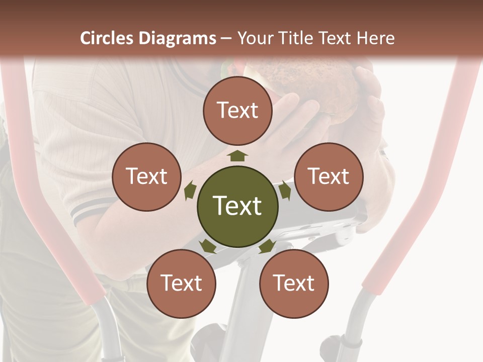 A Man Is Eating A Sandwich On A Treadmill PowerPoint Template