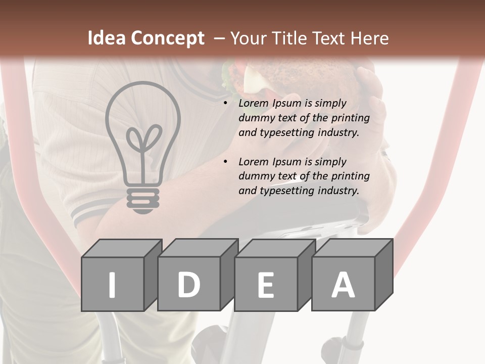 A Man Is Eating A Sandwich On A Treadmill PowerPoint Template