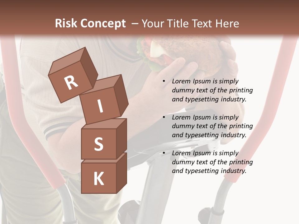 A Man Is Eating A Sandwich On A Treadmill PowerPoint Template