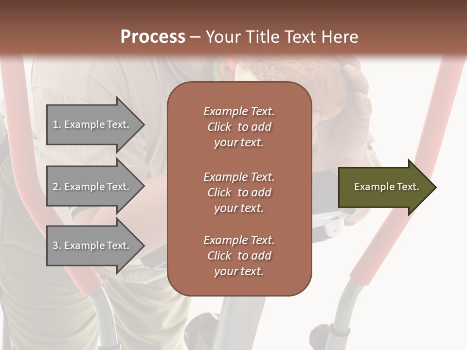 A Man Is Eating A Sandwich On A Treadmill PowerPoint Template