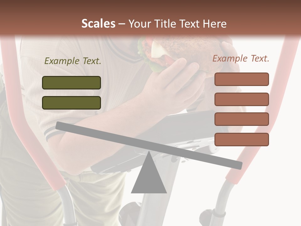A Man Is Eating A Sandwich On A Treadmill PowerPoint Template