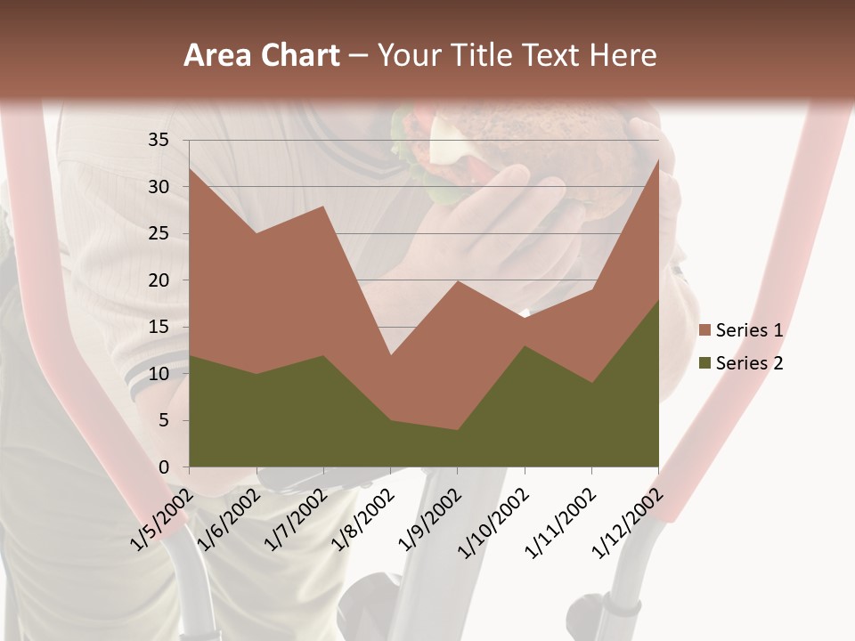 A Man Is Eating A Sandwich On A Treadmill PowerPoint Template