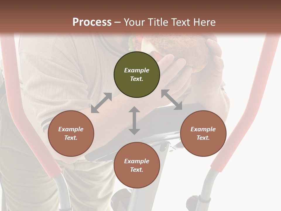 A Man Is Eating A Sandwich On A Treadmill PowerPoint Template