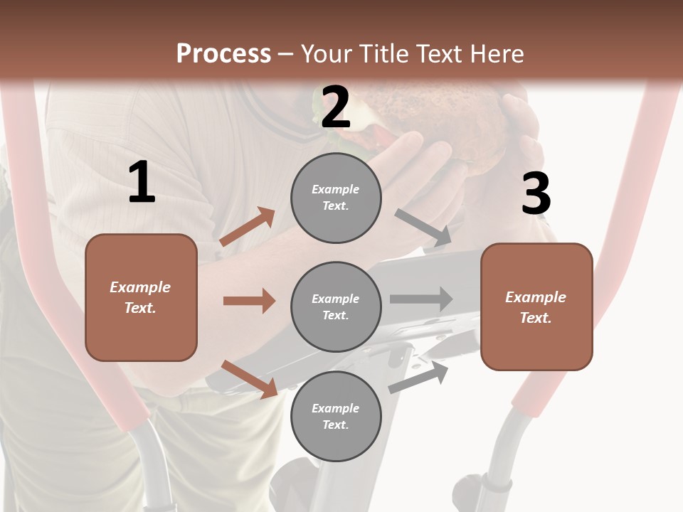 A Man Is Eating A Sandwich On A Treadmill PowerPoint Template