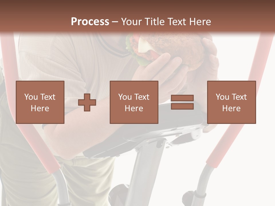 A Man Is Eating A Sandwich On A Treadmill PowerPoint Template