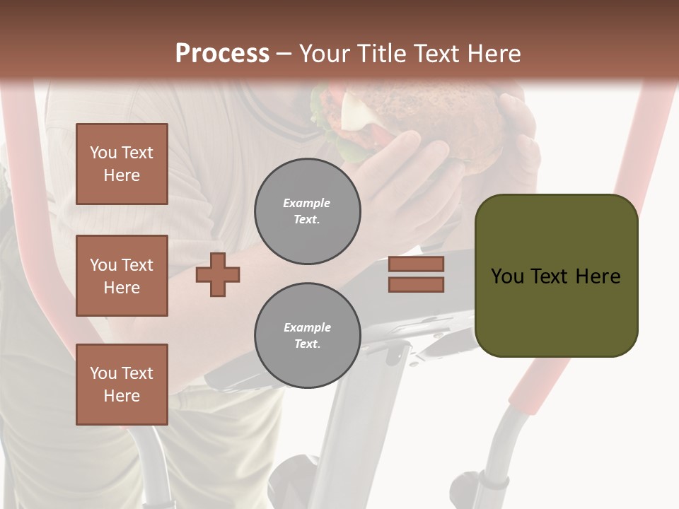 A Man Is Eating A Sandwich On A Treadmill PowerPoint Template