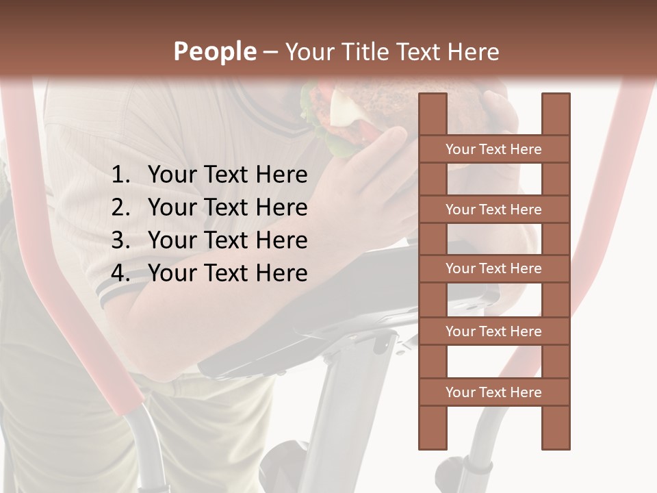 A Man Is Eating A Sandwich On A Treadmill PowerPoint Template