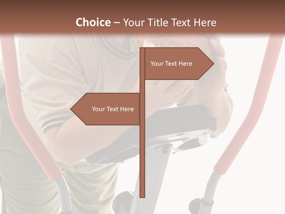 A Man Is Eating A Sandwich On A Treadmill PowerPoint Template