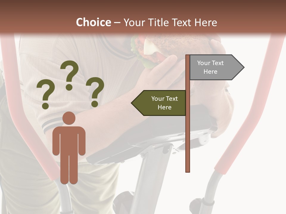A Man Is Eating A Sandwich On A Treadmill PowerPoint Template