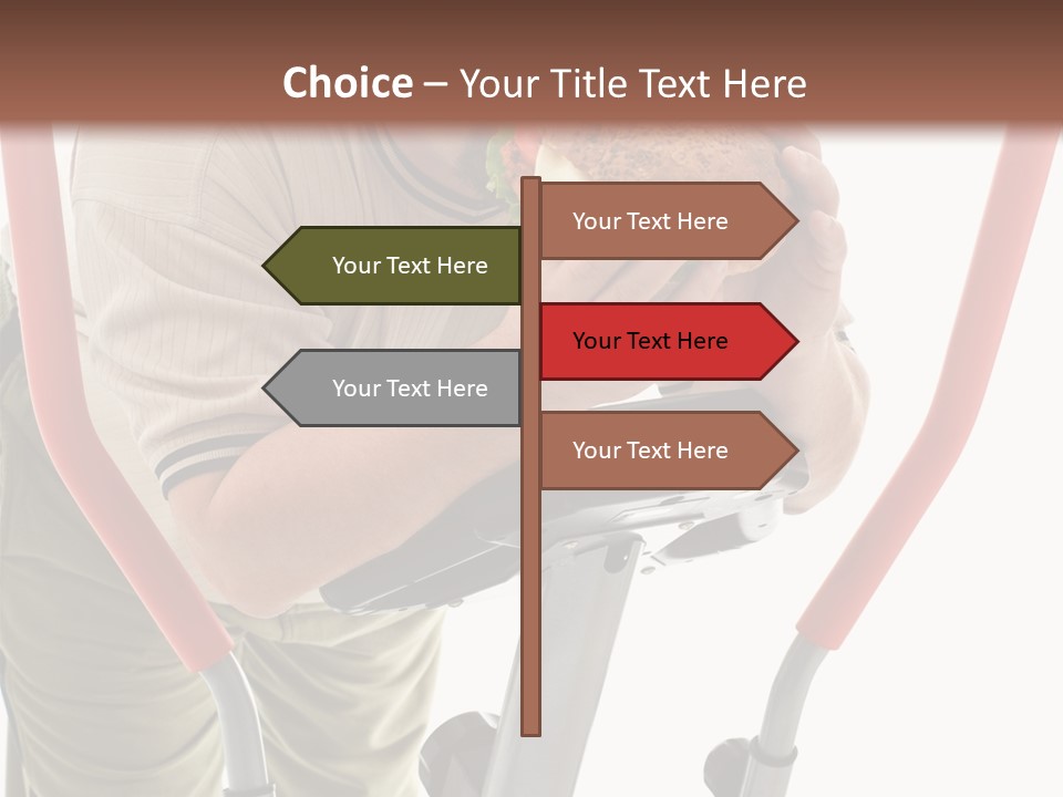 A Man Is Eating A Sandwich On A Treadmill PowerPoint Template