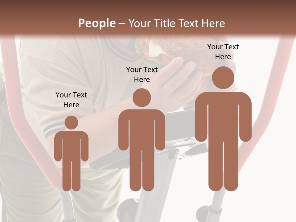 A Man Is Eating A Sandwich On A Treadmill PowerPoint Template