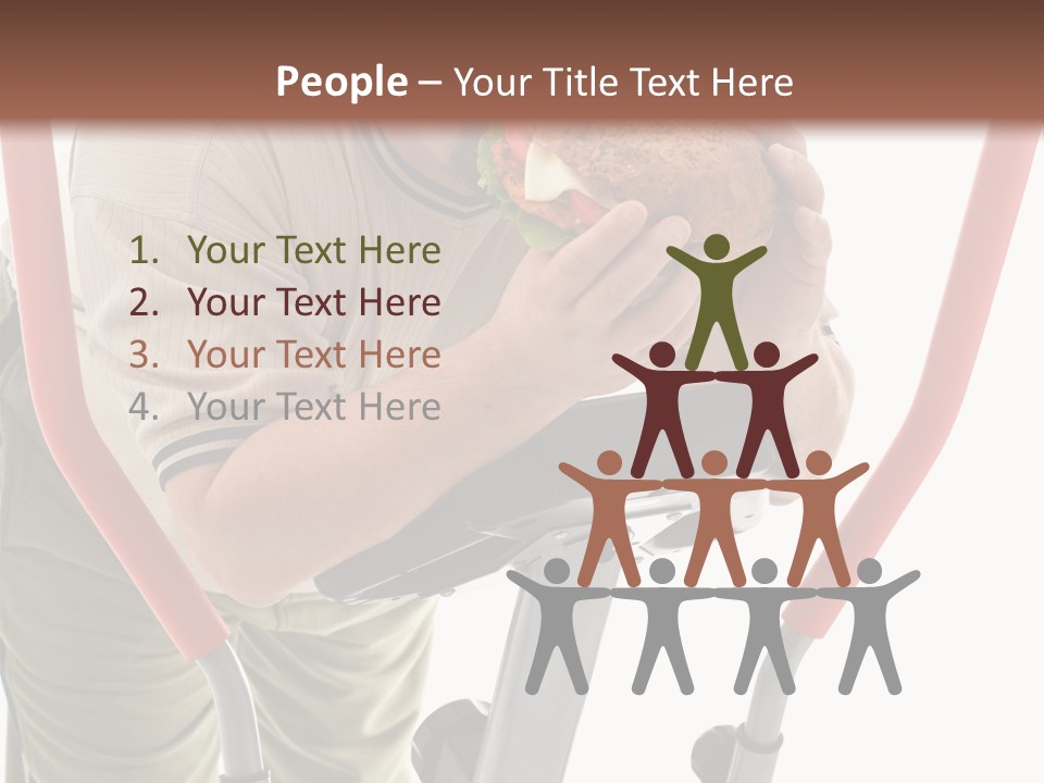 A Man Is Eating A Sandwich On A Treadmill PowerPoint Template