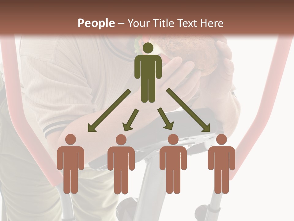 A Man Is Eating A Sandwich On A Treadmill PowerPoint Template