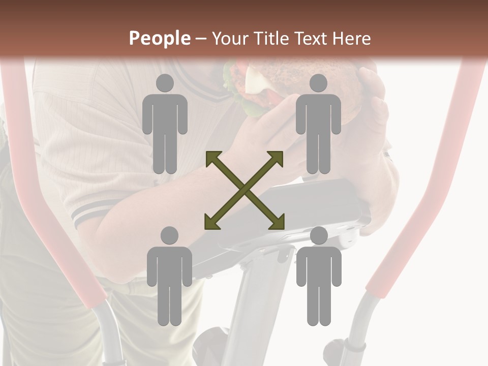 A Man Is Eating A Sandwich On A Treadmill PowerPoint Template