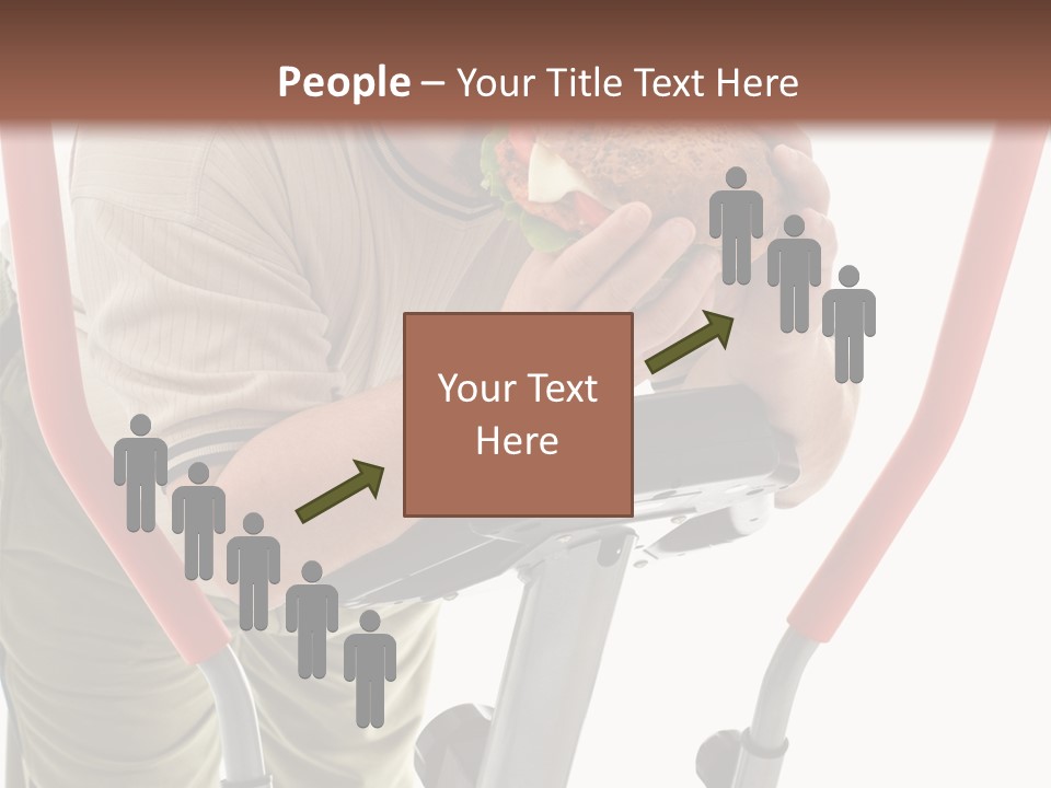 A Man Is Eating A Sandwich On A Treadmill PowerPoint Template