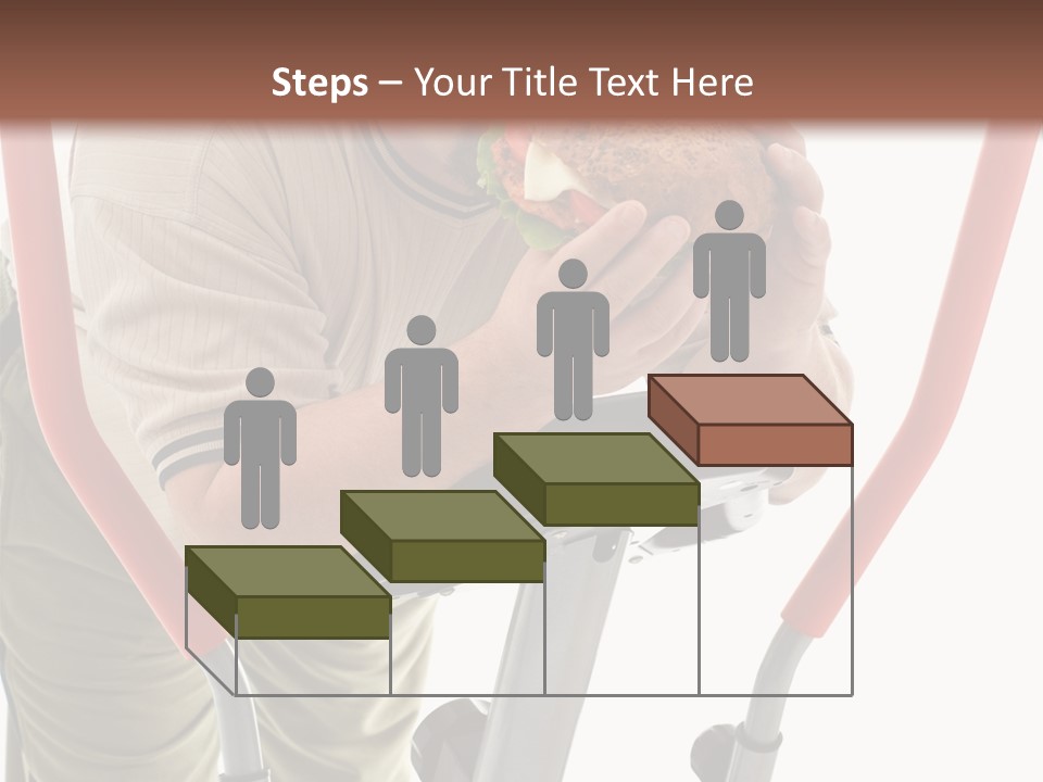 A Man Is Eating A Sandwich On A Treadmill PowerPoint Template