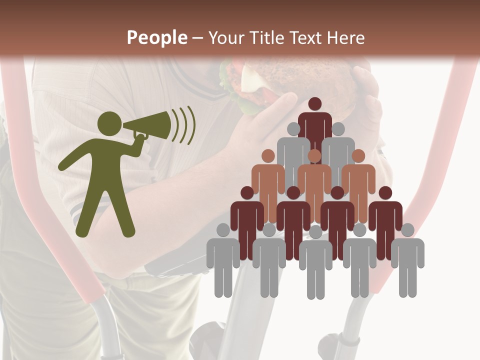 A Man Is Eating A Sandwich On A Treadmill PowerPoint Template