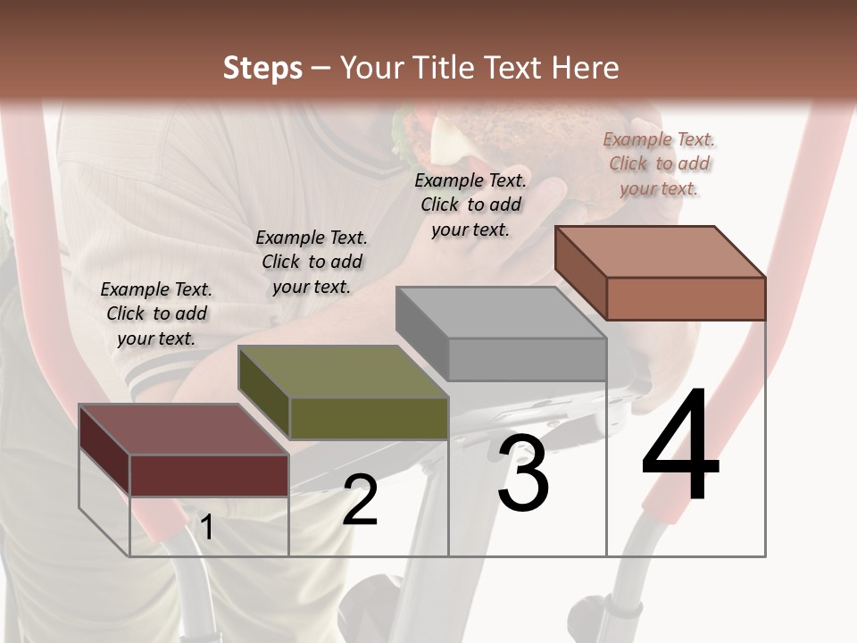 A Man Is Eating A Sandwich On A Treadmill PowerPoint Template