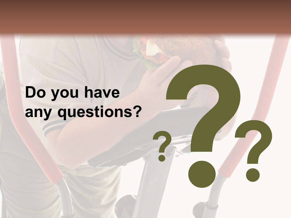 A Man Is Eating A Sandwich On A Treadmill PowerPoint Template