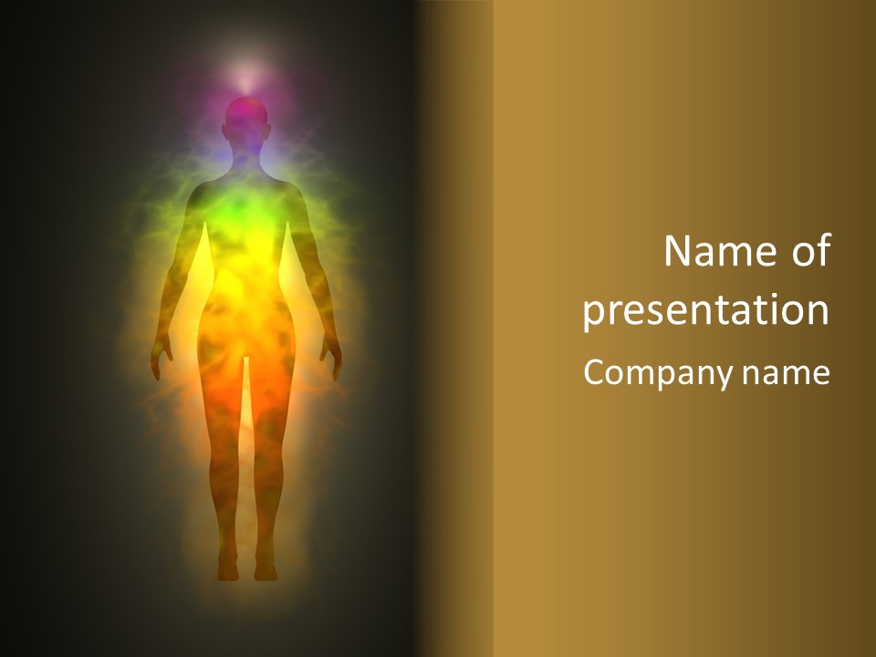 A Man With A Rainbow Light In His Body PowerPoint Template
