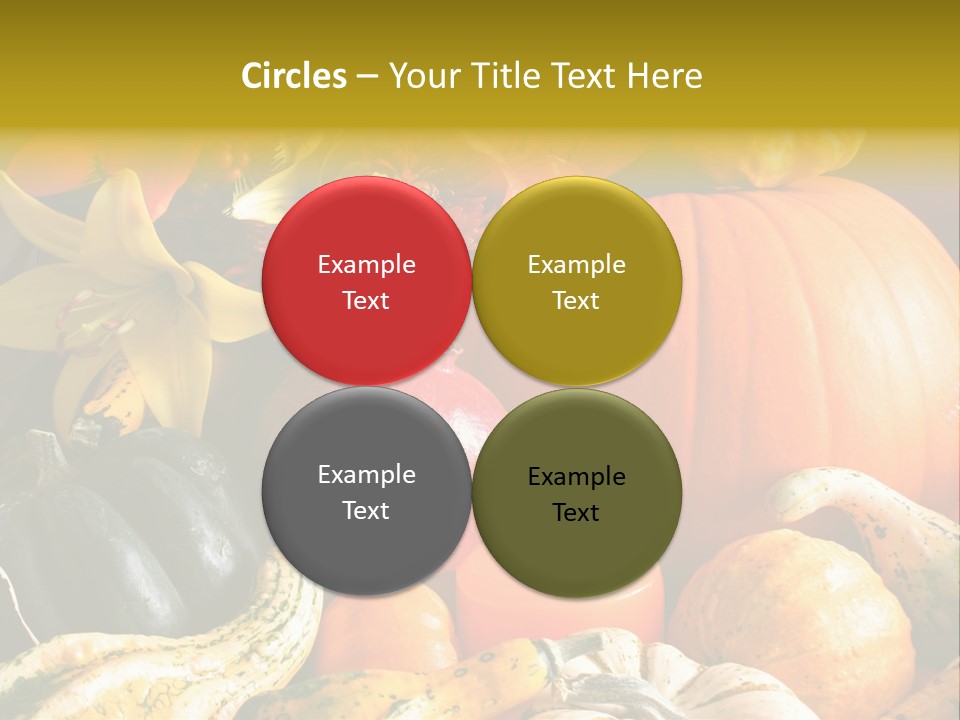 A Bunch Of Pumpkins And Squash On A Table PowerPoint Template