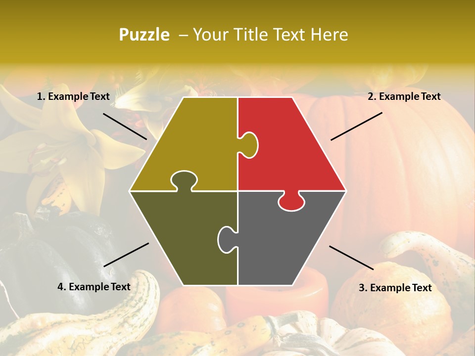 A Bunch Of Pumpkins And Squash On A Table PowerPoint Template