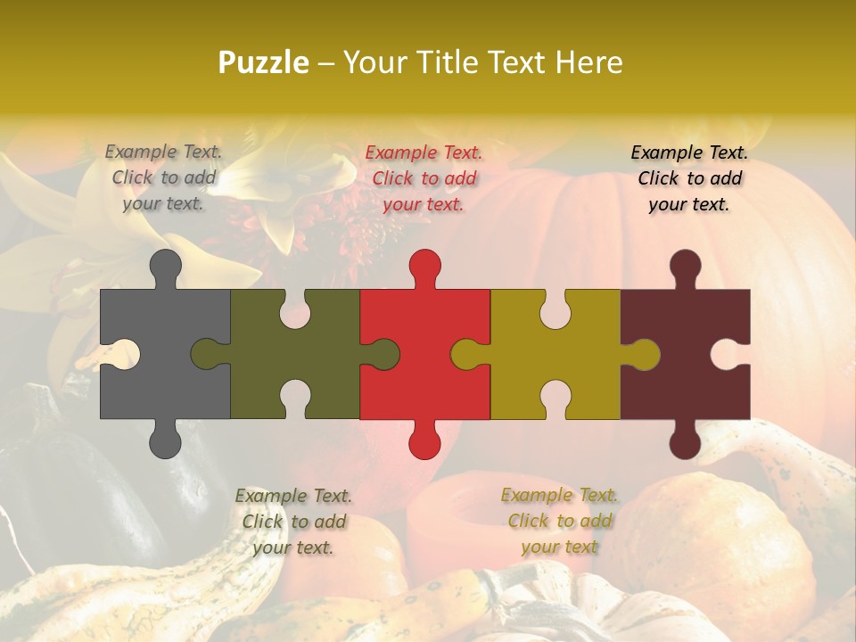 A Bunch Of Pumpkins And Squash On A Table PowerPoint Template