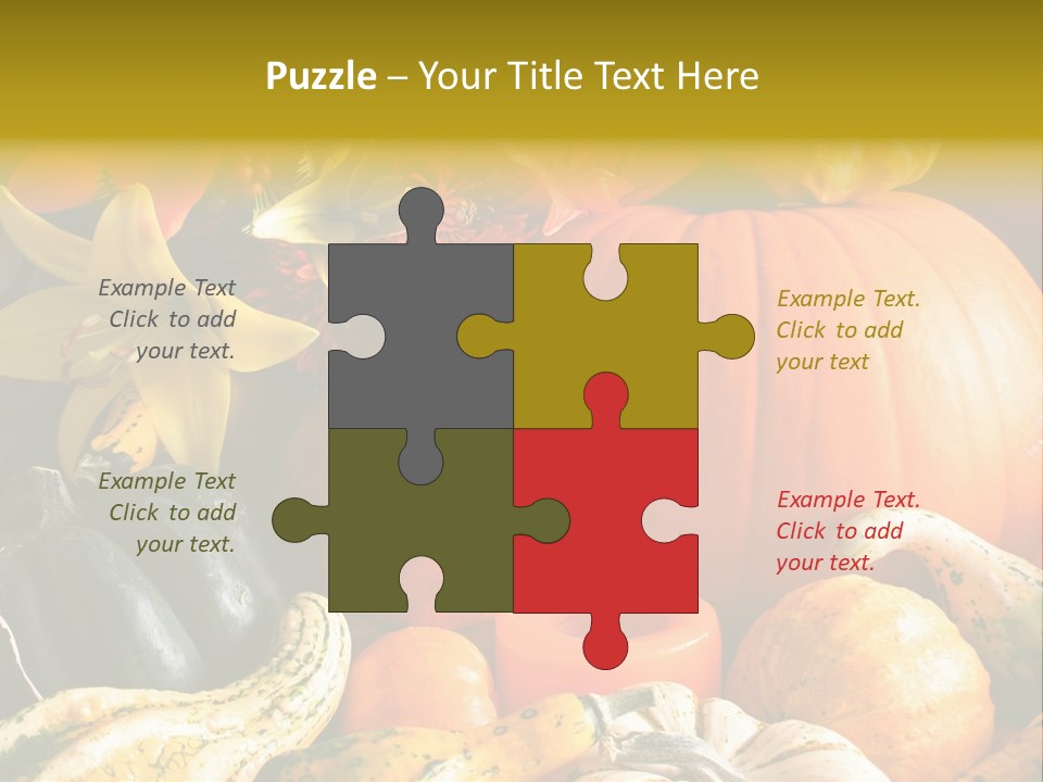 A Bunch Of Pumpkins And Squash On A Table PowerPoint Template
