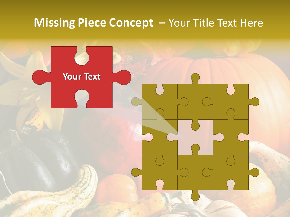 A Bunch Of Pumpkins And Squash On A Table PowerPoint Template