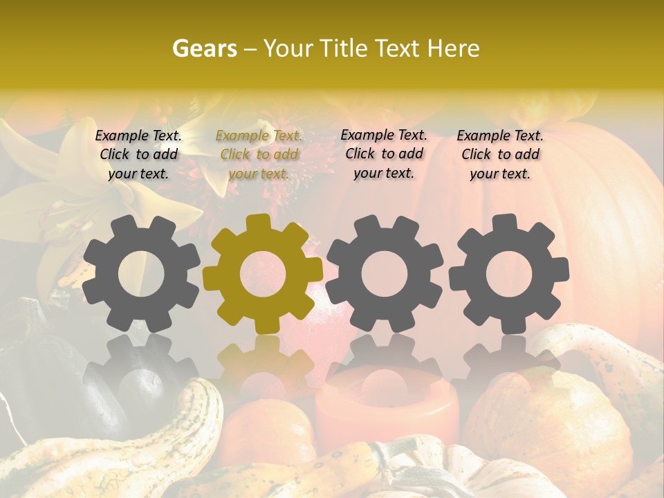 A Bunch Of Pumpkins And Squash On A Table PowerPoint Template