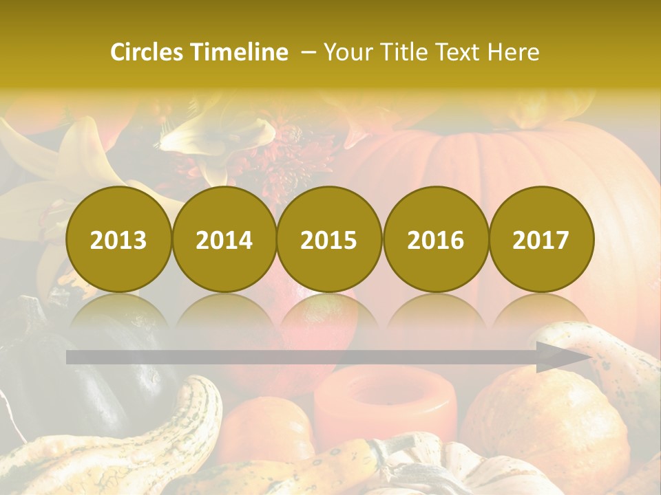 A Bunch Of Pumpkins And Squash On A Table PowerPoint Template