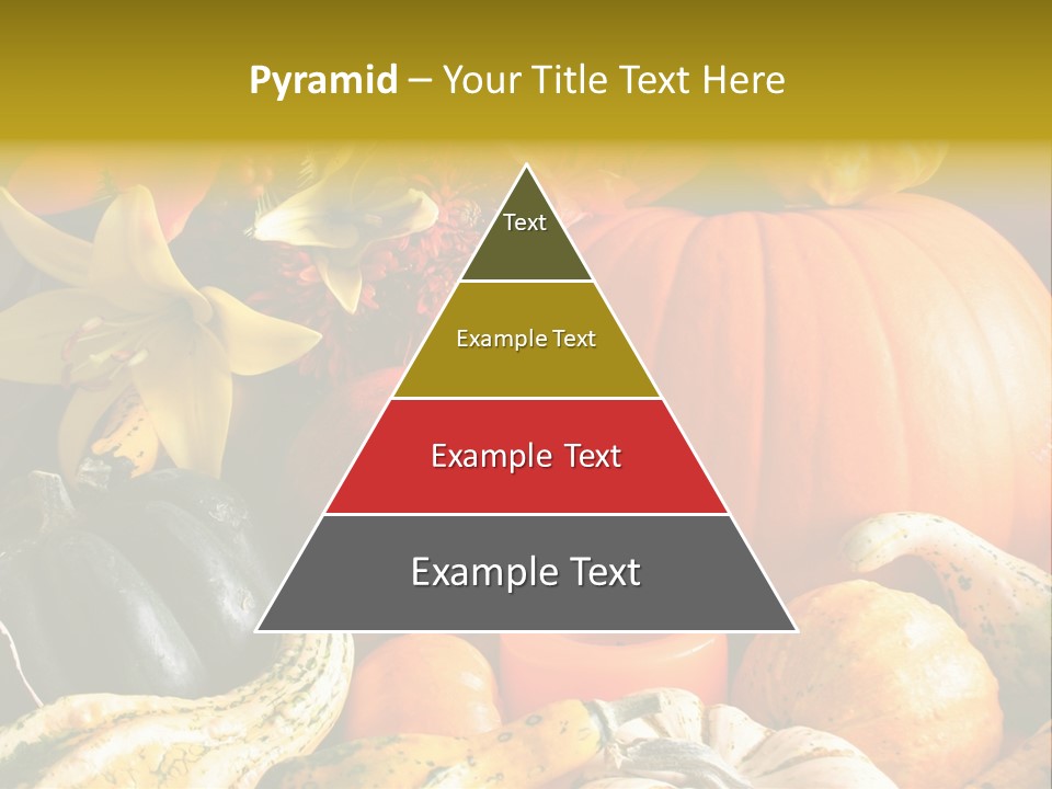 A Bunch Of Pumpkins And Squash On A Table PowerPoint Template