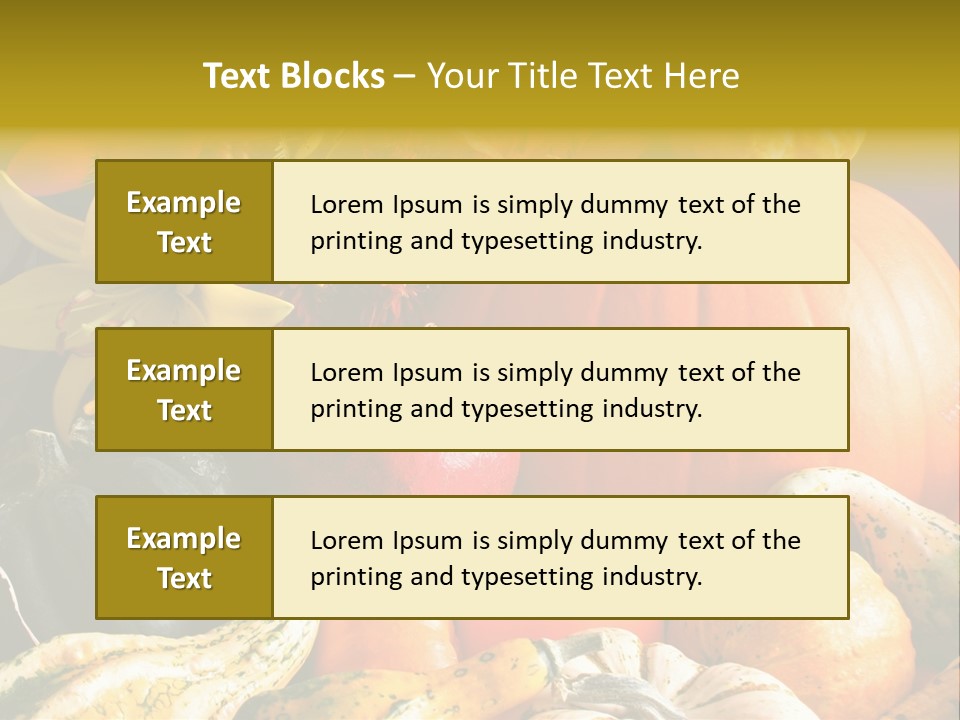 A Bunch Of Pumpkins And Squash On A Table PowerPoint Template